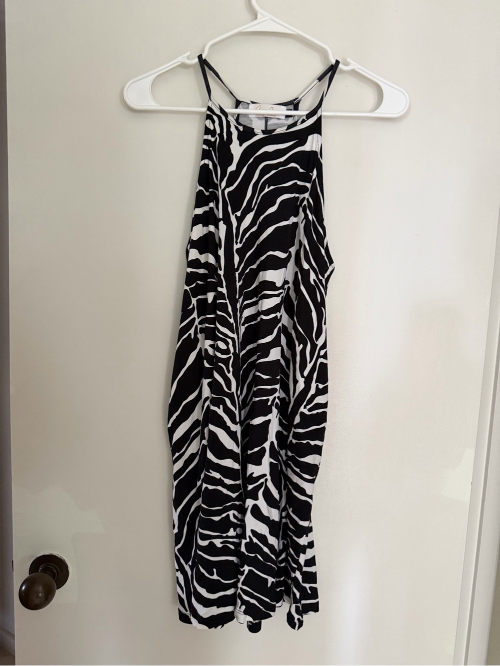 Fighting Eel Ava Sky Black and White Mini Dress Small Pockets Flowy